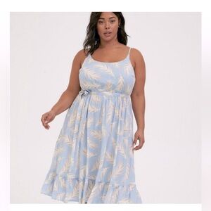 Torrid Challis Feather Print Dress 2 NWT